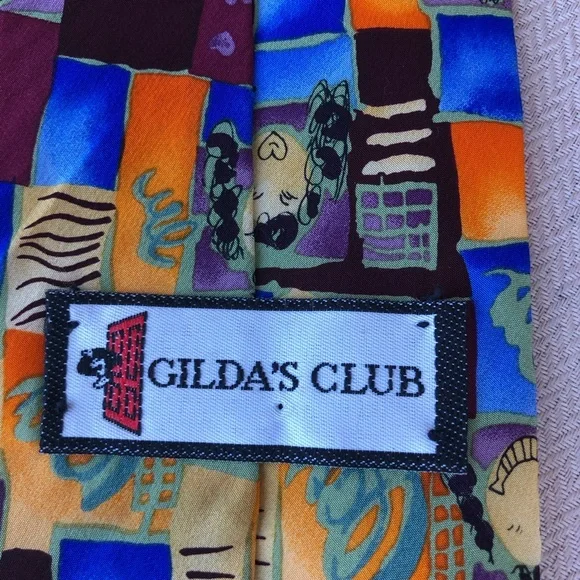 Gilda's Club Men's Silk Multicolor Classic Style Made in USA Tie - Picture 7 of 9